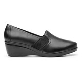 Zapato Dama Vestir Casual Cuña Confort Flexi 45211 Negro