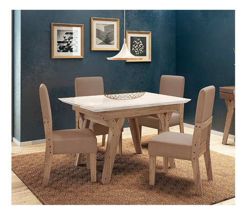 Comedor 4 Sillas Dubai Mesa 110x84x78 Cms Innova /dechaus