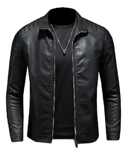 Chamarra Cuero De Motorista Slim Fit Tipo Biker Para Hombre