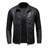 Chamarra Cuero De Motorista Slim Fit Tipo Biker Para Hombre