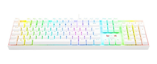 Teclado Gamer Redragon Mitra Lunar White Switch Azul Led Rgb