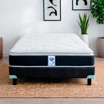 Colchón Matrimonial + Box Spring Air Kunis Sp Color Blanco | Meses sin interés