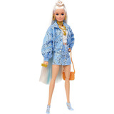 Boneca Barbie Extra 16 Conjunto Azul Com Óculos E Pet Mattel