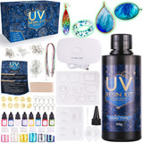 Zoncolor Kit De Resina Epoxi Con Luz Uv, Moldes De Silicona,