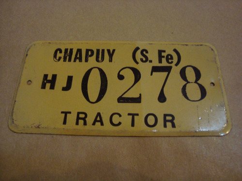 Antigua Patente Tractor Chapuy Sta Fe 0278 12x6,5 Cm