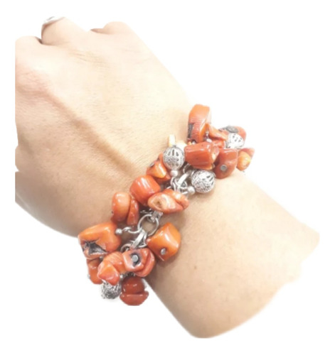 Pulsera Coral Varias Piedras Naturales,viviana Moreno 