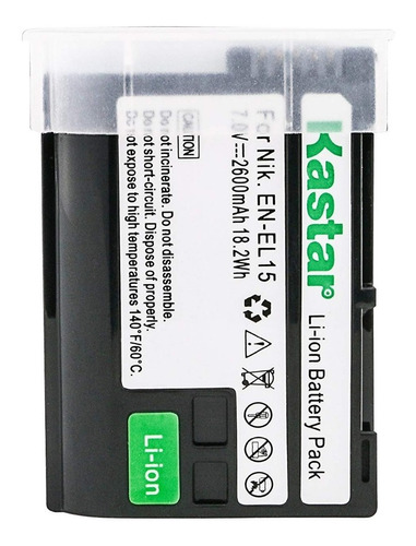 2 Baterias + Cargador Kastar En-el 15 Para Nikon D600, D7100