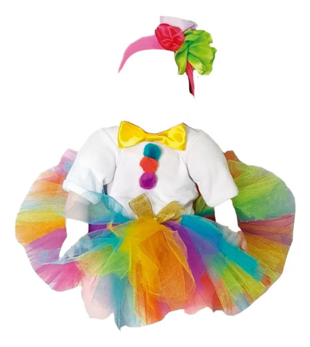  Disfraz De Payasita Con Pañalero Para Bebé Envío Gratis  | Envío gratis