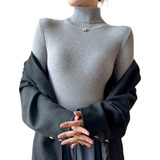 Sueter De Mujer Moda Sweater Dama Cuello Alto Abrigo 3pcs