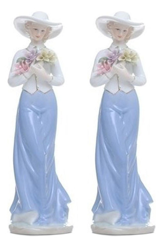 Figura Porcelana Mujer, Mxmvg-002, 2pzas, 12x30x12cm,