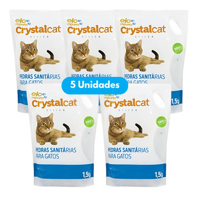 Kit 5 Areia Higiênica Sílica Gatos 1,5 Kg Tradicional | Parcelamento sem juros