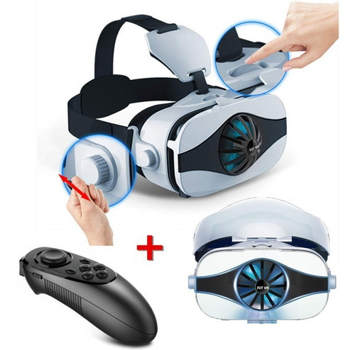 Fan Type Vr Lentes De Realidad Virtual 3d Juego Móvil