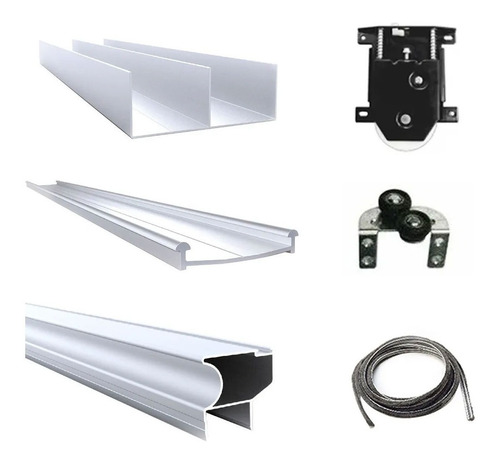 Kit Frente De Placard Aluminio 2mts 2pts Hafele Hogar 