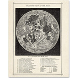 Mapa De Luna Mapa De Arte Espacio Vintage Antiguo - Luna De 