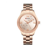Reloj Impermeable De Acero Inoxidable Curren 9009 Para Mujer