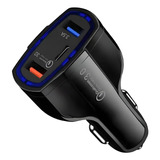 Cargador Auto Celular Carga Rapida Doble Usb 3.5 + Tipo C