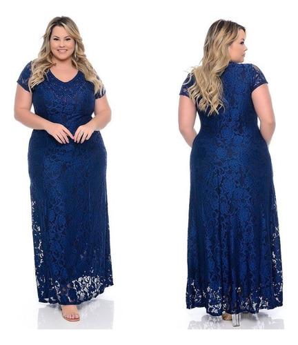 Vestido Plus Size Longo G Gg G1 G2 G3 Festa Renda Sereia Madrinha Casamento Moda Evangélica Promoção