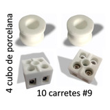 10 Carretes Del #9 Y 4 Cubos De Porcelana.