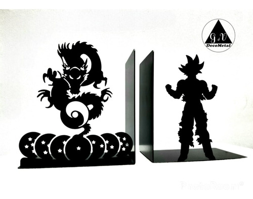 Sujeta Libros Diseño Decorativo Goku Y Shenlong Decometal Gv