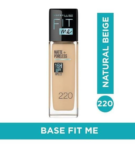 Base Maybelline Fit Me M&p Natural Beige 220 X30ml