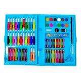 Kit De Dibujo Para Pintar Y Colorear Estuche Azul 86 Piezas