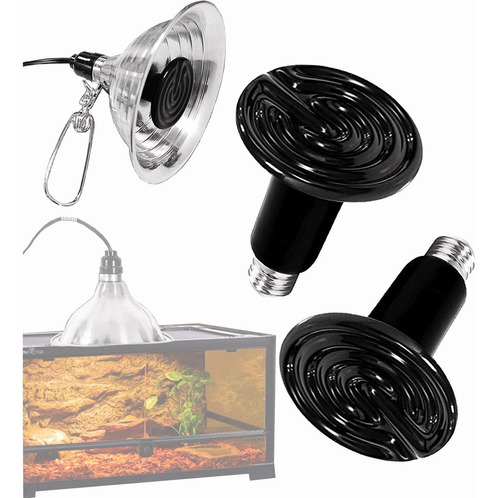 2pcs 100w Bombilla De Focos Retro Para Reptiles Calor