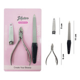 Set Manicure Pedicure Corta Cutícula Lima Corta Uñas - 3 Pcs