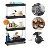 Estante Organizador De 4 Niveles Para Cocina Baño Negro