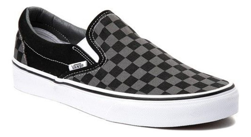 Tenis Vans Classic Slip-on Cuadros Gris Unisex Vn000eyebpj