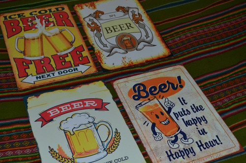 Cuadro De Chapa Vintage - Retro - Cervezas - Bebidas - Beer 