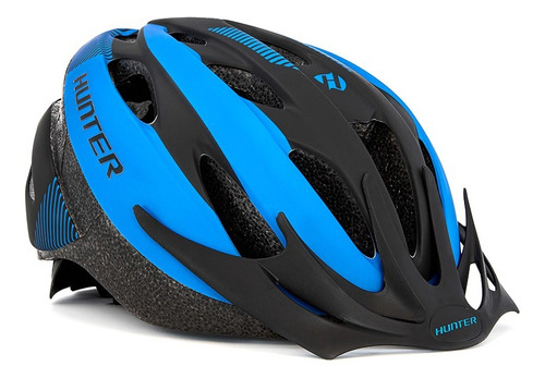 Casco Bicicleta Hunter Mtb City Visera Ajustable Color Azul/negro Talla 58-62