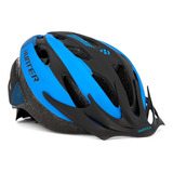 Casco Bicicleta Hunter Mtb City Visera Ajustable Color Azul/negro Talla 58-62