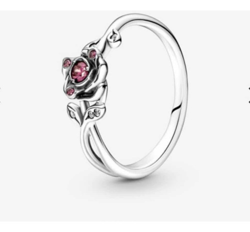 Anillo Pandora En Plata Ley De Rosa De La Bella Y La Bestia