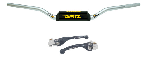 Manubrio Wr5 Plata + Manijas Reb Crf 250 04-06 Negro Wirtz