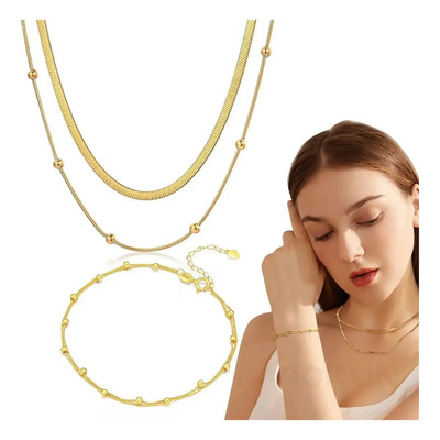 Aokun Collar Y Pulsera Dije De Oro 18k Acero Joyeria Para Mujer Regalos,collar Para Mujer | MercadoLibre