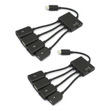 Adaptador Divisor De Cable Otg Hub Usb De 4 Puertos, 2 Unida