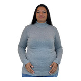 Blusa Gola Alta Trico Tricot Cacharrel Feminina Plus Size