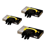 Guantes Latex Reutilizables Negros Nitrilo Pack Caja 20u X 3