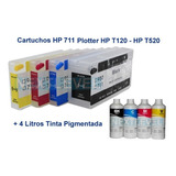 Cartuchos Recargables 711 Para Plotter H P T120 T520 +4 Litr