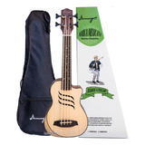 Ukulele Bajo Electroacústico Ukebass Funda Afinador Y Más Color Sin Trastes Natural