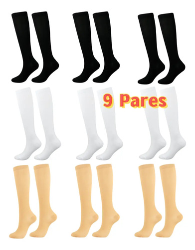 9 Pares Medias Calcetines De Compresión Circulation Venosa