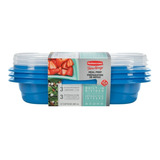 Set De 3 Contenedores Vianda Rubbermaid 887ml Con Division