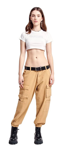 Pantalon Cargo Gabardina Mujer 47 Street Traficc Color