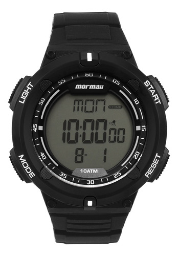 Relógio Mormaii Masculino Esportivo Digital Preto Mo3790aa8p Cor Do Fundo Cinza