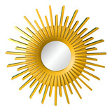 Espejo De Maquillaje Colgante Adornado Oro En Forma De Sol