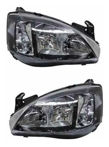 Par De Faros Chevrolet Corsa 2003 A 2011 Fondo Negro