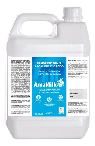 Amamilk Detergente Alcalino Para Ordenha 5 Litros