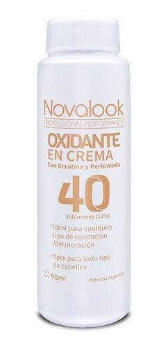Oxidante En Crema Novalook Con Keratina 40 Volumenes 90ml