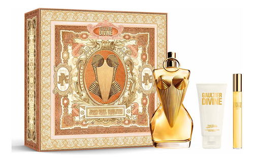 Kit Jean Paul Gaultier Divine 100ml + Body Lotion 75ml + Travel Spray ( Perfume De Bolsa ) 10ml