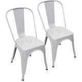 Set X2 Silla Tolix Clasicas De Metal Blanco Negro